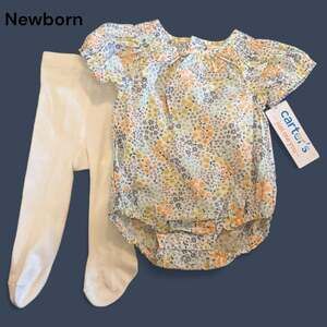 NWT Carter's Just One You Baby Girls' 2pc Floral Romper w/ Tights - Blue - .com
